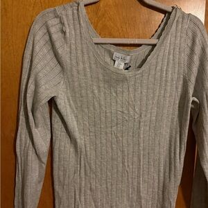 Nicole Miller Gray Long Sleeve Top